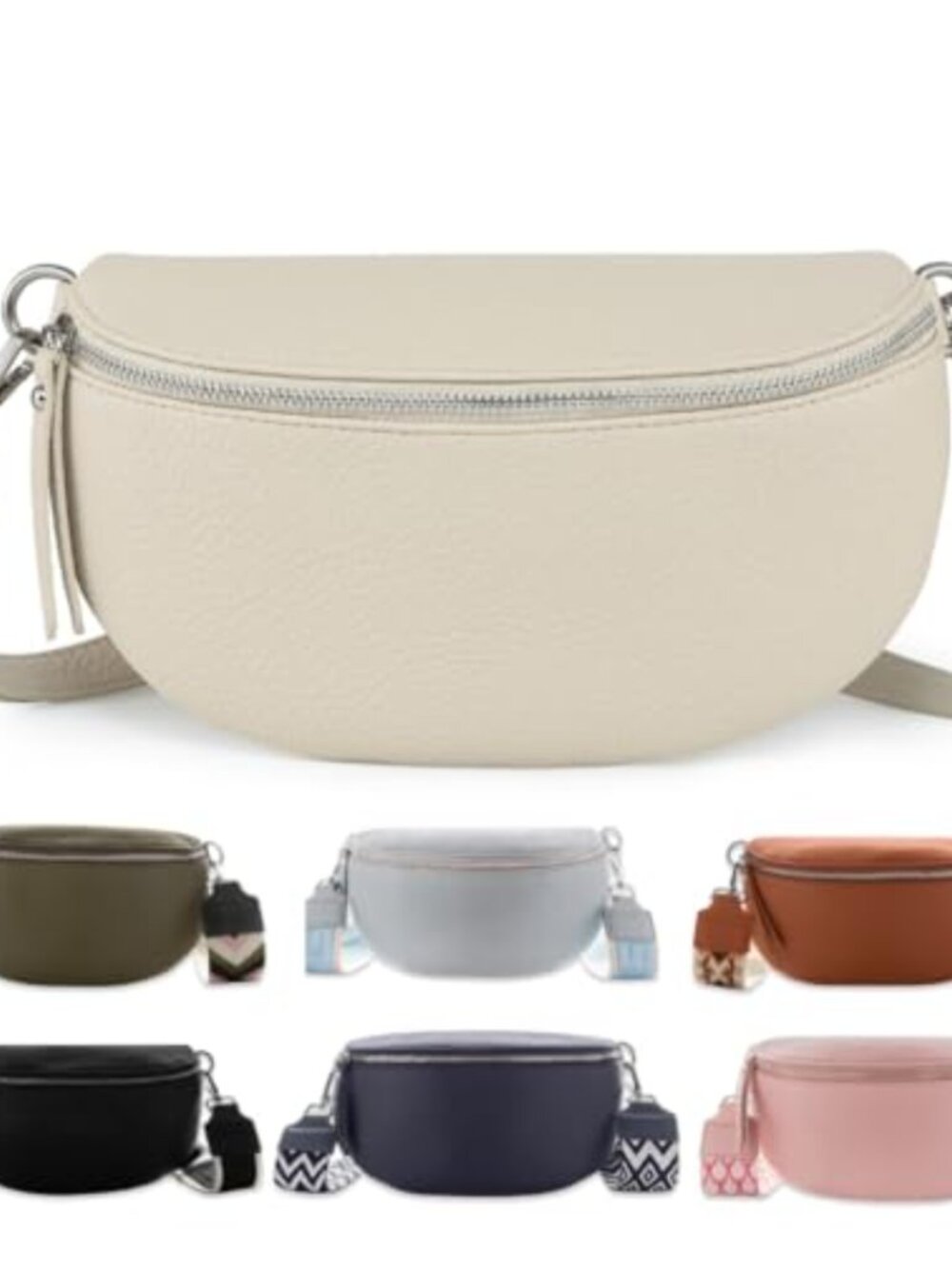Vegan Leather Fanny Pack Crossbody Sling Bag Women Adjustable Belt Bag
